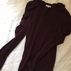 Cold shoulder ruffle sweater